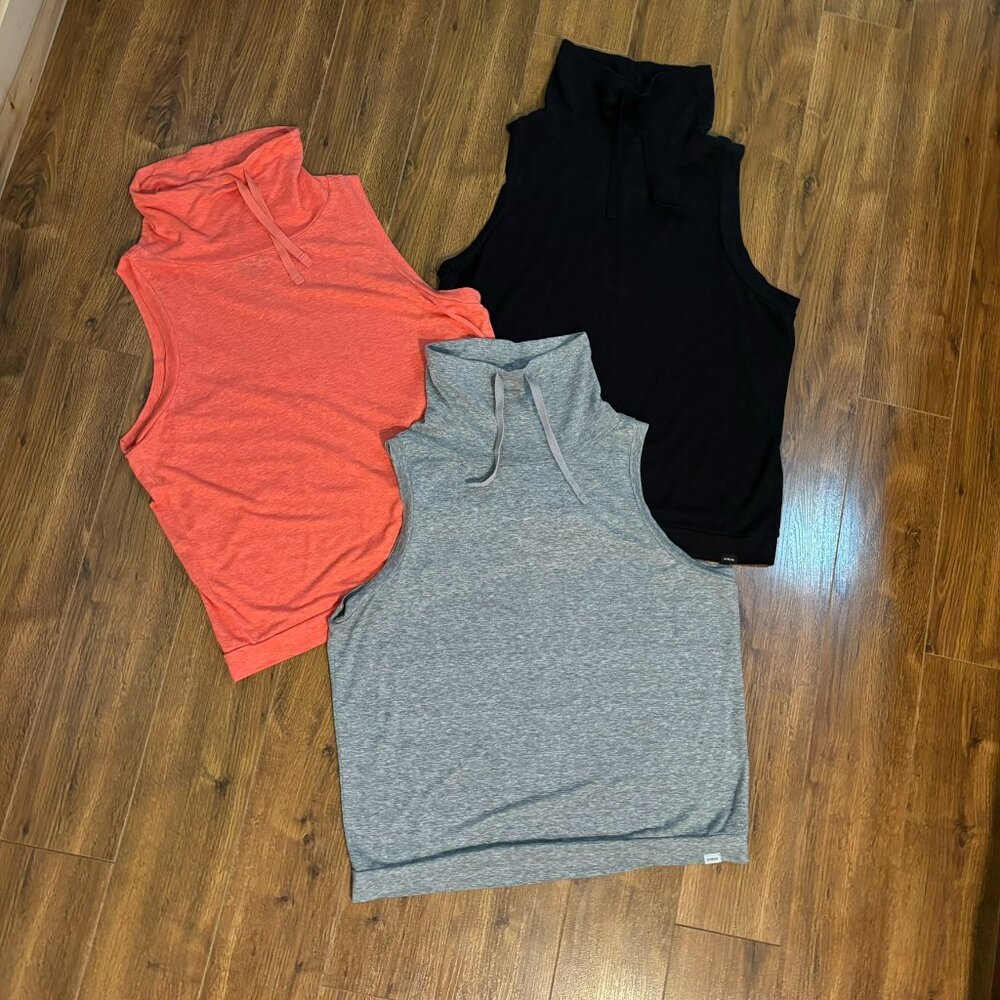 Bundle of 3 Prana Barmsee Tank Tops S Small Black Gray Coral